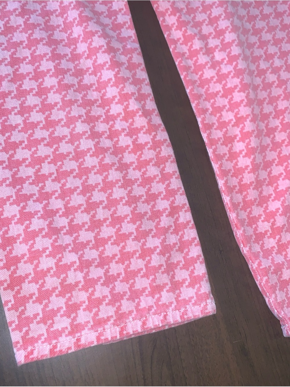 SHEIN Pink Houndstooth Wide-Leg Pants - Picture 5 of 6